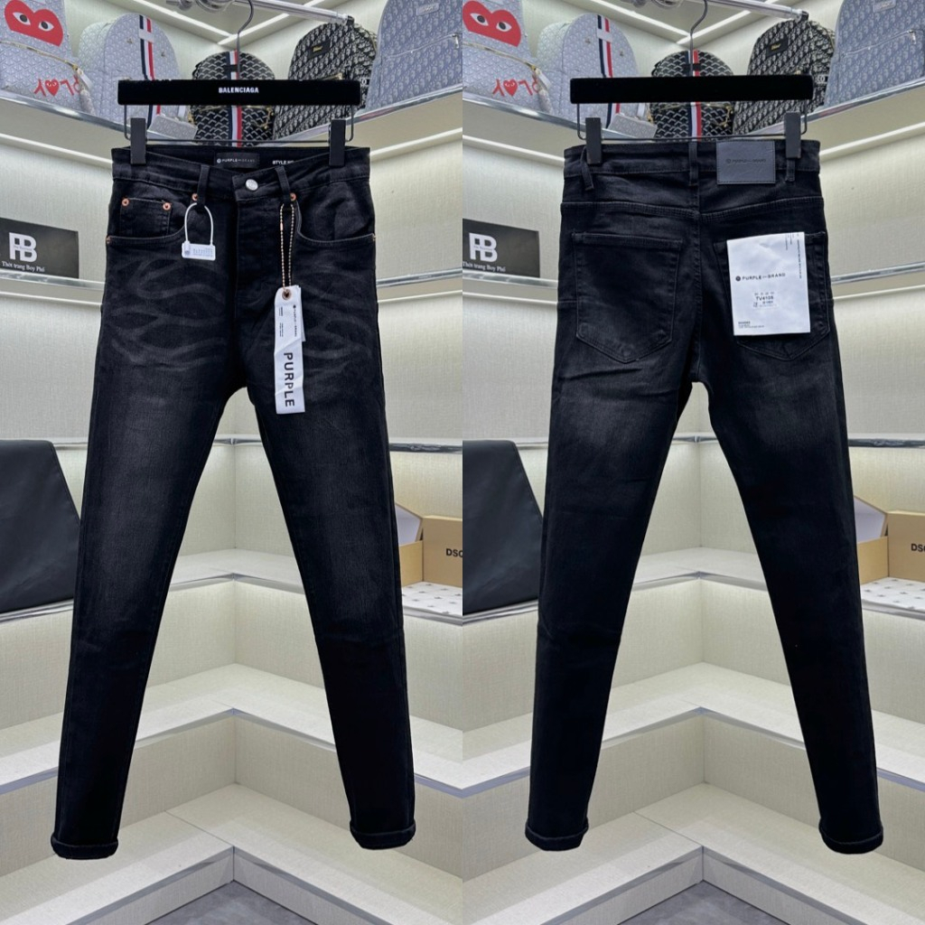 Quần Jean Nam Purple Xanh Bụi 4 Cúc Quần Jean PURPLE Chất Liệu Denim Co Giãn 4 Chiều Rách Xước Bản Đ