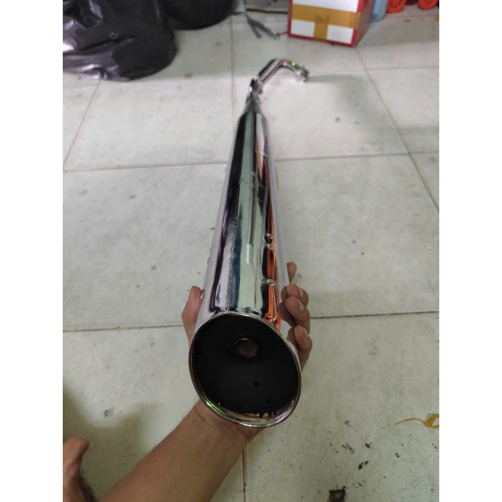 Pô 2543 gắn xe Wave RS100, Wave Alpha 100 2007-16 móc cam xăng và pô êm