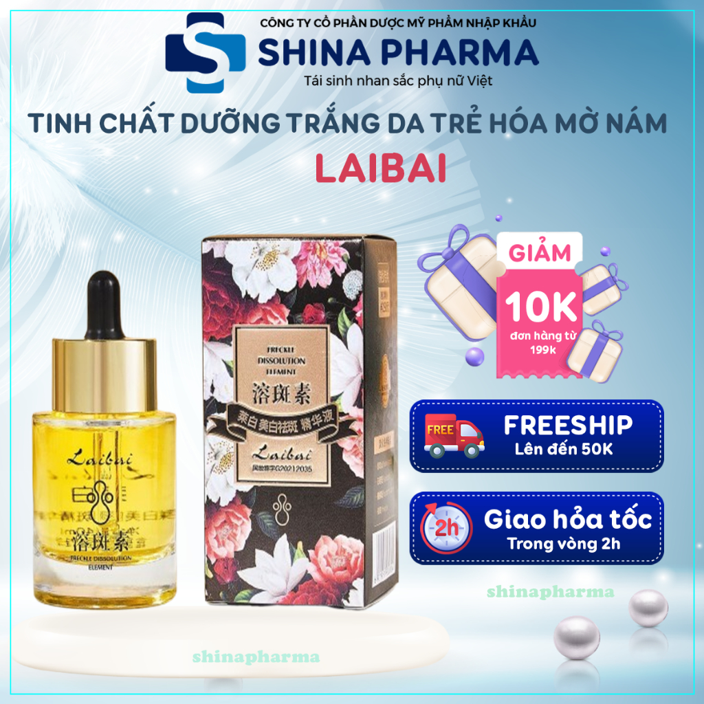 Tinh Chất LAIBAI Dưỡng Trắng Da, Mờ Thâm Nám, Tàn Nhang - Serum LAIBAI Làm Sáng Da Cải Thiện Màu Da Trẻ Hóa Da