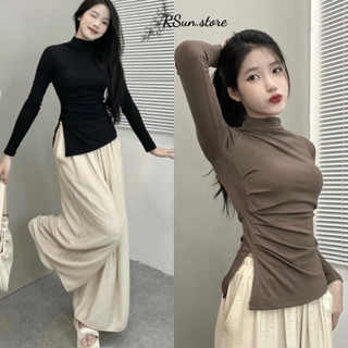  Áo giữ nhiệt cổ 3 phân nhúm sườn bigsize RSun Áo cổ leo dài tay xẻ tà bigsize 222 