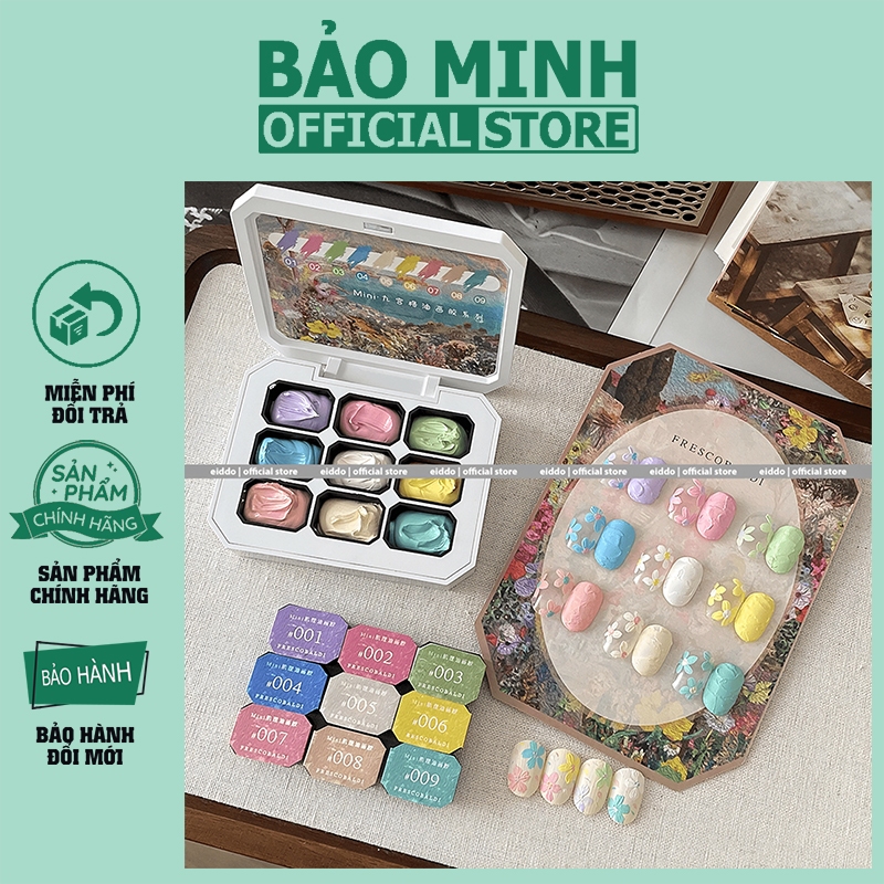 ( SALE GIÁ SIÊU SỐC ) Set gel Thạch Cao EIDDO Vẽ nổi Chính Hãng- Tone Pastel siêu xinh- Chất gel đặc