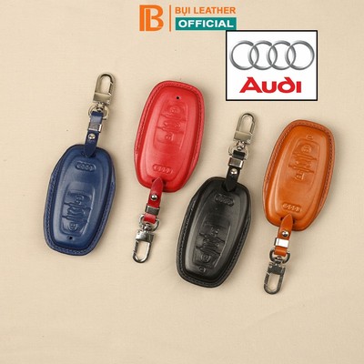 Bao da chìa khóa Audi A3, A4, A5, A6, A7, A8, A4L, A6L, Q5, Q7- bao khóa handmade khâu tay thủ công ép phom-da bò Pullụp