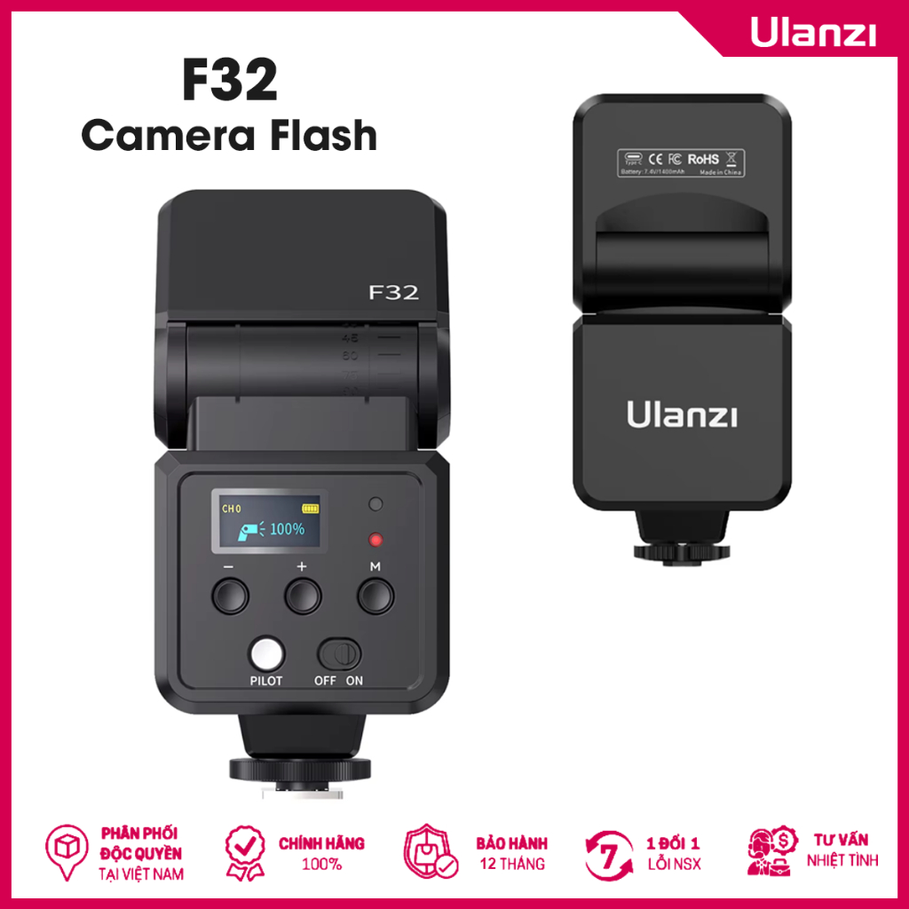 ULANZI F32 - Đèn Flash 5W Cho Máy Ảnh (5600K±200K)