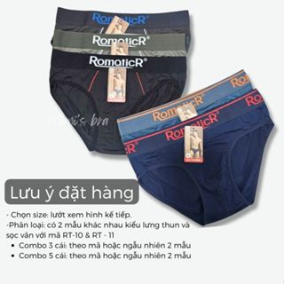 Combo quần lót nam tam giác thun lạnh cao cấp bản lưng lớn xuất mỹ co dãn tốt, mát, quần sịp nam tam giác RomaticR