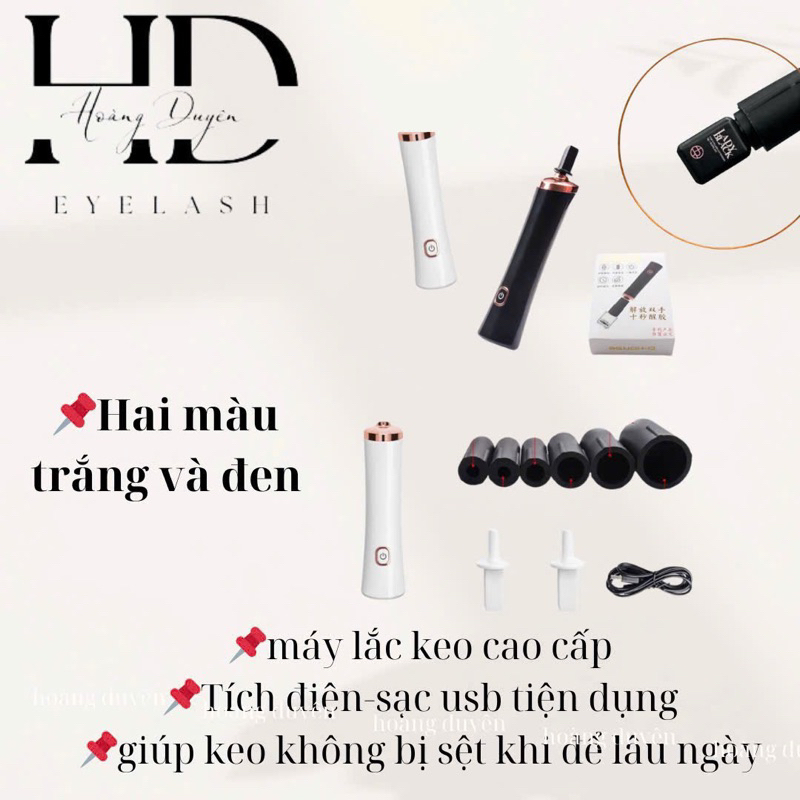 Máy Lắc Keo-Máy Tích Điện -Kèm Dây Sạc-Dụng Cụ Nối Mi -Hoàng Duyên Eyelash l