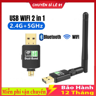 USB WiFi + BLUETOOTH 600Mbps 1300Mbps 5G , đầu thu wifi cho pc laptop card mạng wifi bluetooth