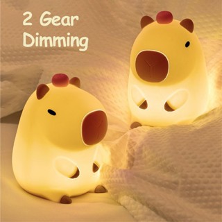 Dễ thương Capybara Ánh sáng ban đêm Đèn đêm của trẻ em Quà USB có thể sạc lại Chạm Đèn ngủ giường ngủ Trang trí
