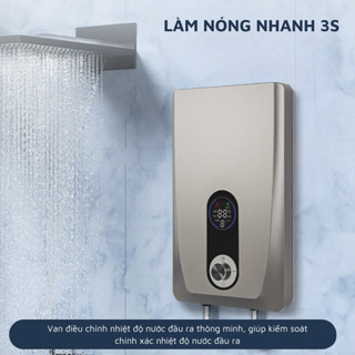 Máy nước nóng trực tiếp có bơm tăng áp, bình nóng lạnh trực tiếp tặng kèm vòi sen an toàn, điều chỉnh được nhiệt độ