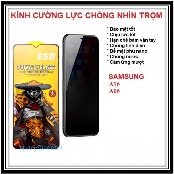 Kính chống nhìn trộm ESD CHIẾN BINH Samsung A06 A16