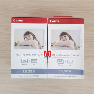 Giấy in + mực in Canon KP108 - Dùng cho Máy in Canon CP1000, Canon CP1300, Canon CP1500