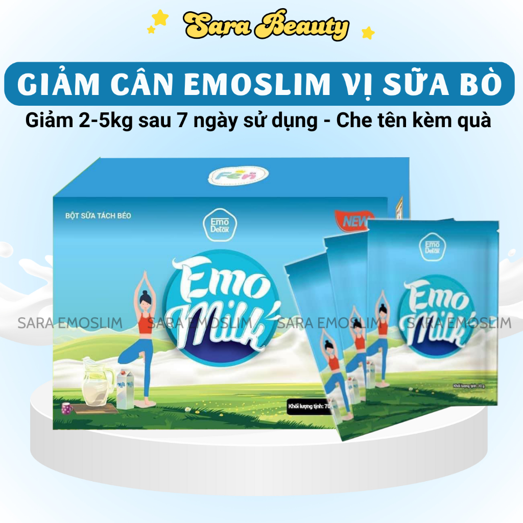 (BEST SELLER) Emo Milk Vị Sữa Bò Tách Béo Thơm Ngon Giúp Giảm Cân Cấp Tốc/TẶNG CHAI 100ML