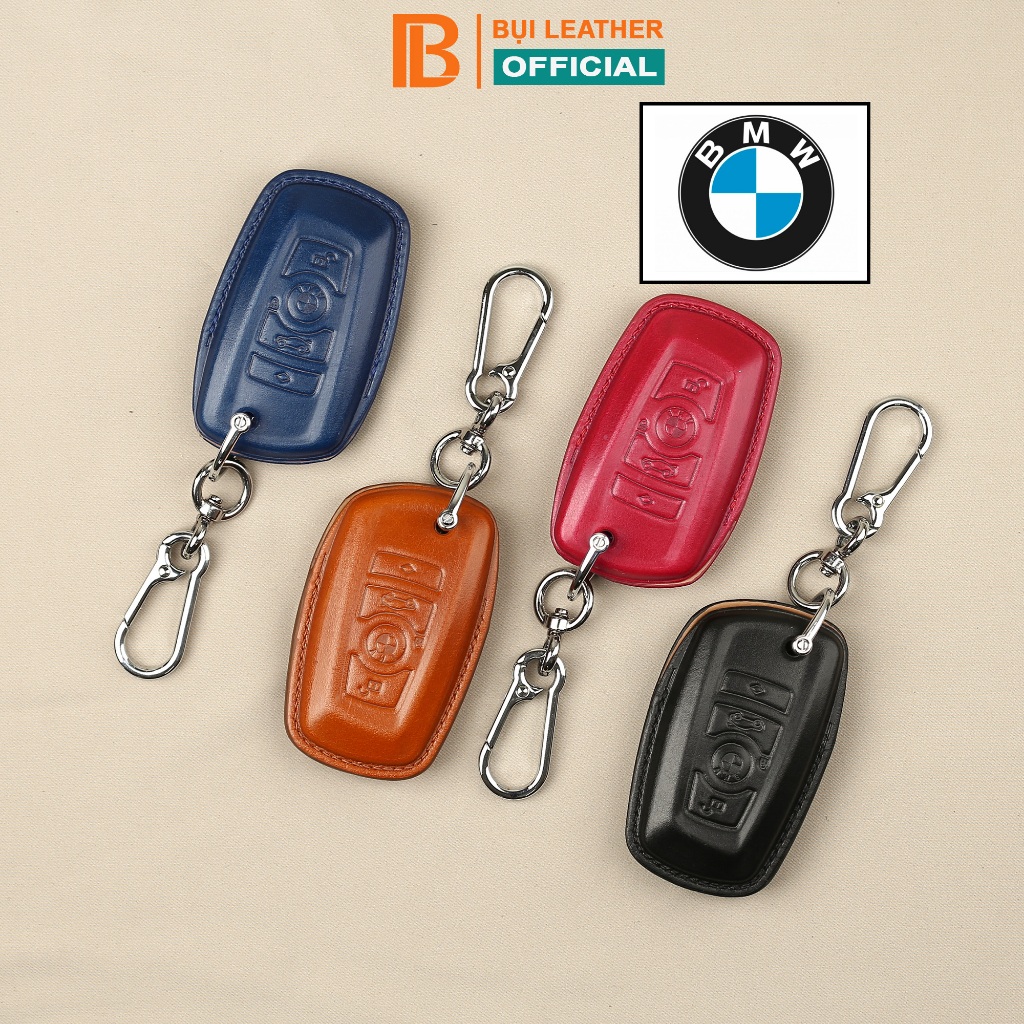 Bao da chìa khóa BMW series 3 5 7 X GT...bao khóa handmade khâu tay thủ công ép phom-da bò Pullup-Bụ