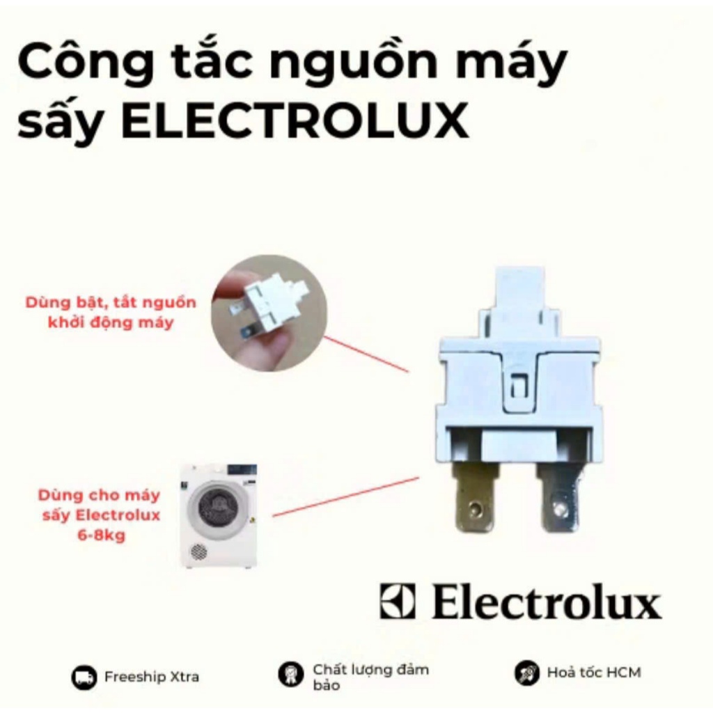 Hai (2) Công tắc nguồn máy sấy ELECTROLUX - Nút nguồn tự ngắt máy sấy Electrolux