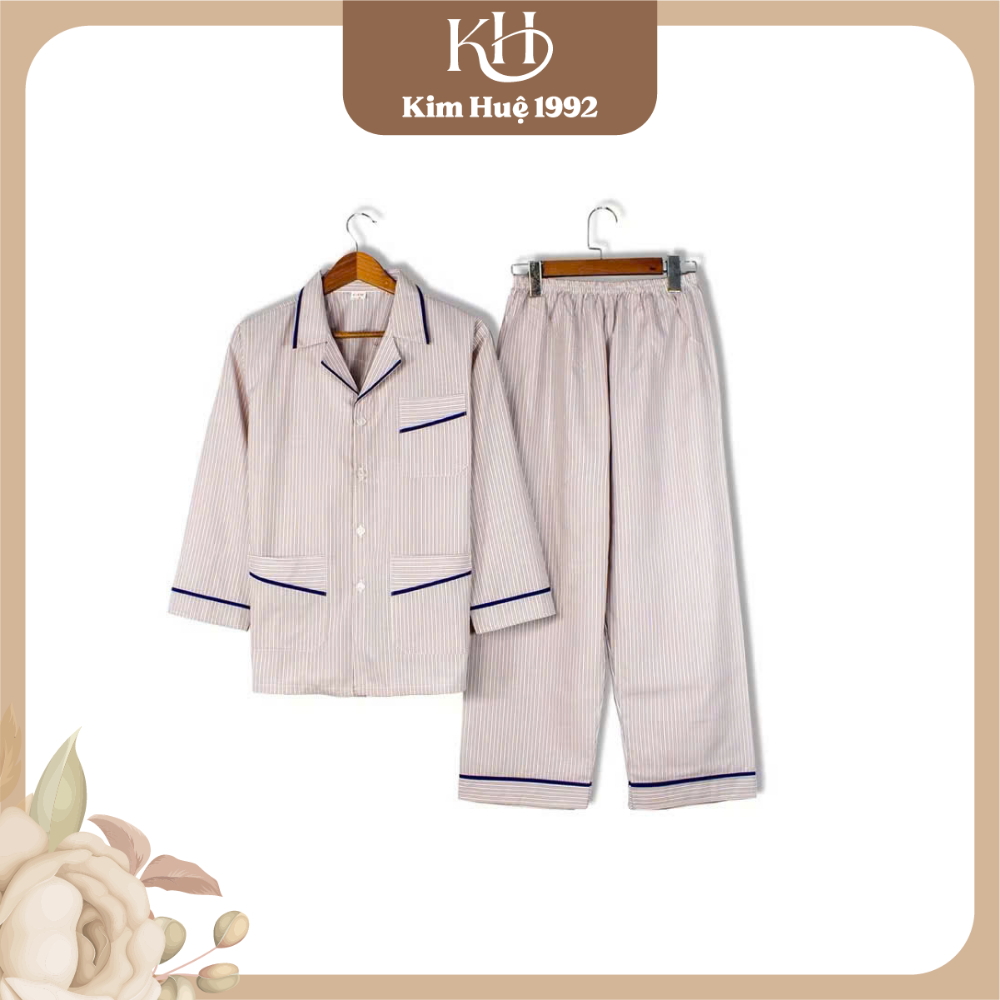 Đồ bộ pijama nam trung niên cao cấp mặc nhà chất vải kate thoáng mát ,kẻ sọc đồ pijama trung niên nam