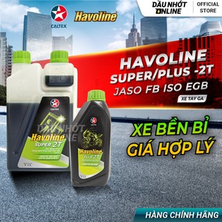  Dầu nhớt Xe số 2 Thì - Caltex Havoline Super Plus 2T  Can 1L  