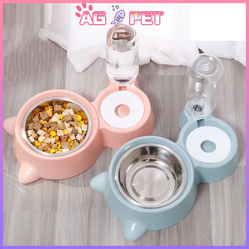 【Giao Hàng Hoả Tốc 】Bát Inox Hình Tai Mèo Cho Thú Cưng, Bát Đựng Nước , Bát Cho Chó Mèo