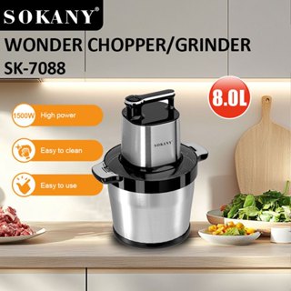 Máy xay thịt 8 lít, 6 lưỡi dao Sokany SK-7088 cối inox 304, công suất 1500W - Bảo hành 12 tháng