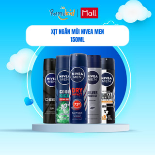 Xịt khử mùi NIVEA MEN 150ml - khử mùi, ngăn tiết mồ hôi, khô thoáng đến 72h