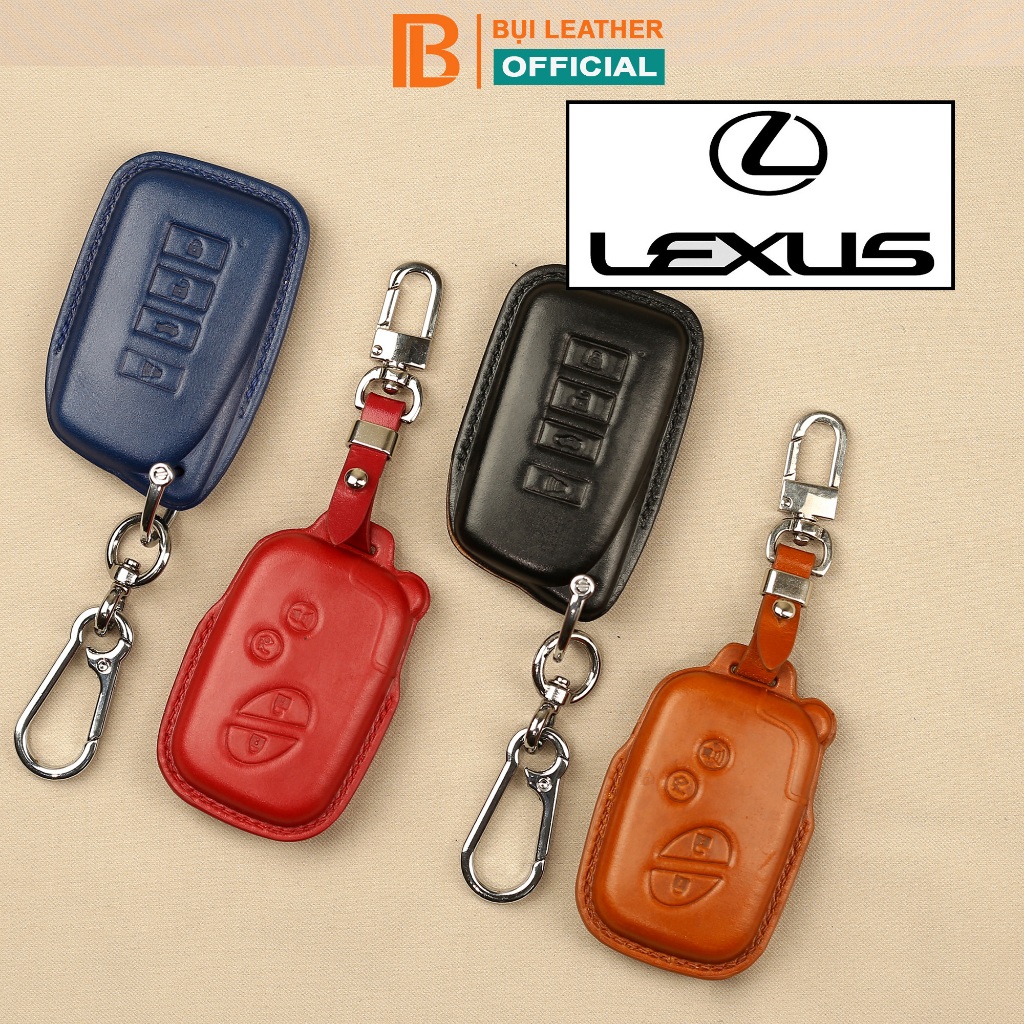 Bao da chìa khóa Lexus RX, LX, ES, LS, LC, UX ...-bao khóa handmade khâu tay thủ công ép phom-da bò 