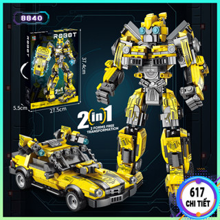 [ 617] Bộ đồ chơi lắp ráp Robot biến hình Bumblebee 2in1, Mô hình lắp ráp Robot Transformers/ chiến mã vàng- Demokids