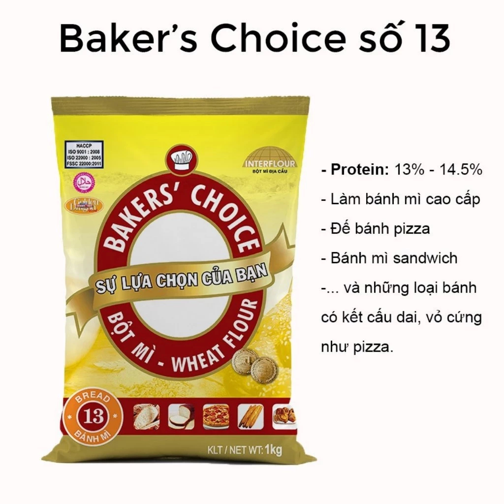 Bột mì Bakers’ Choice số 13 / Bột mì đa dụng cao cấp - Gói 1 Kg