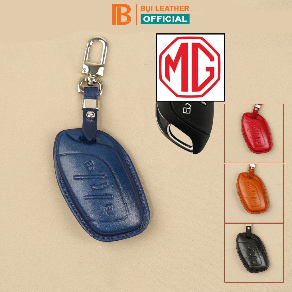 Bao da chìa khóa MG ZS, MG HS, RX5, MG4, MG5-bao khóa handmade khâu tay thủ công ép phom-da bò Pullu