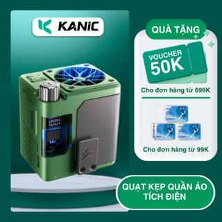 Quạt kẹp quần áo KANIC quạt tích điện điều hòa cơ thể dung lượng 10000mAh sử dụng 3-5h với 100 mức độ gió