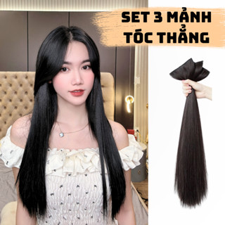 Tóc kẹp dải 3 mảnh Thẳng 50cm YD3MT50 (kẹp lên đầu sẽ dài khoảng 53-55cm)