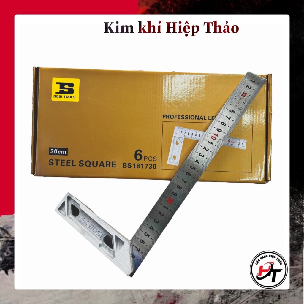 Thước ke góc vuông đo góc 30cm 50cm thước eke đa năng 90 độ BOSI TV-BOSI