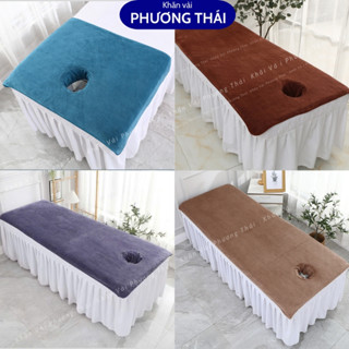 Khăn trải giường CÓ LỖ úp mặt, khăn trải giường spa, massage dày dặn thấm hút tốt