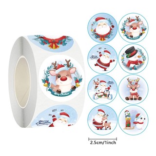  Cuộn 500 Sticker Dán Trang Trí Gói quà Khen thưởng học sinh dịp Giáng Sinh Noel  Christmas  