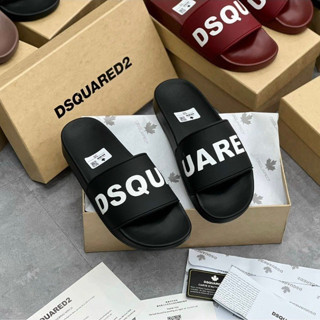  Dép lê nam nữ quai ngang DSQUARED2 chữ trắng in nổi dep DSQ ICON dép nam boy phố đế cứng đẹp 
