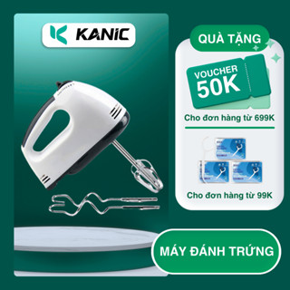 Máy Đánh Trứng Cầm Tay KANIC 7 Tốc Độ Công Suất 180W Tặng 4 Đầu Khuấy Êm Ái, Combo Máy Đánh Bơ Kem Đa Năng Tiện Dụng