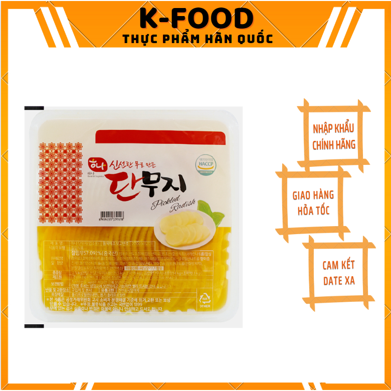(Ship Hoả Tốc Hà Nội) Củ Cải Muối Vàng Hanna Hàn Quốc Cắt Sợi Dùng Cuộn Kimbap, Củ Cải Thanh Cắt Sẵn
