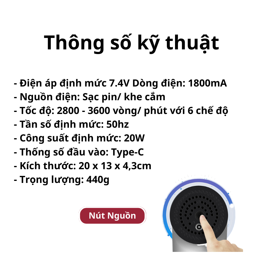 Máy Massage Cầm Tay Mini - Máy Đấm Lưng Mát Xa Trị Liệu Cổ Vai Gáy 4 Đầu 6 Chế Độ