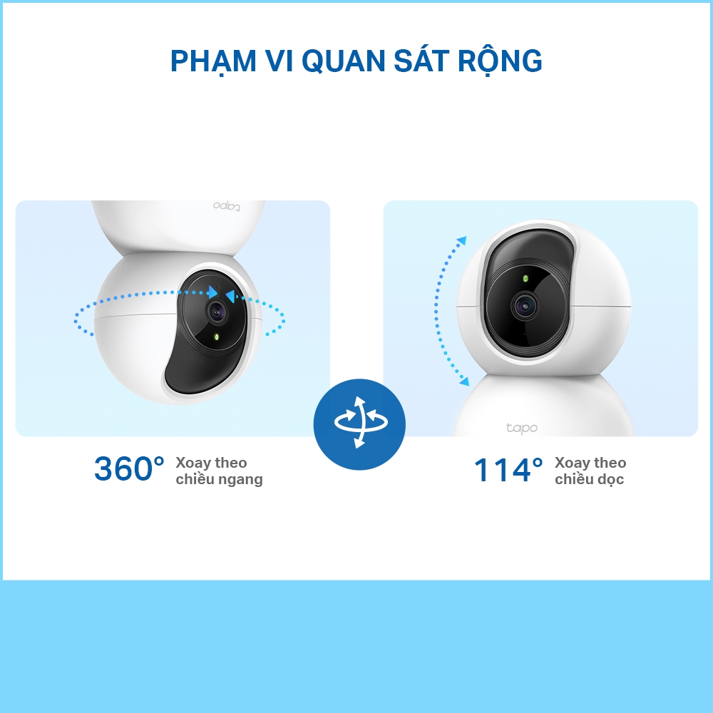 Camera Wifi Trong Nhà TP-Link Tapo C200/TC71/C211/C220/C202/C212/C222/C230 2MP/3MP/5MP/2K QHD Quay 360 độ | BigBuy360 - bigbuy360.vn