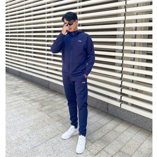 Bộ thể thao nam lining chính hãng, Đồ bộ thu đông nam có mũ cao cấp sang trọng BT012