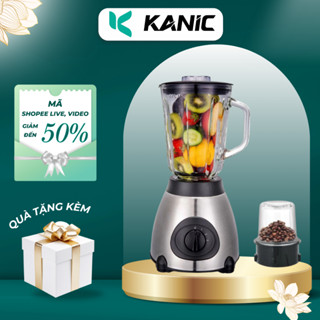 Máy Xay Sinh Tố Đa Năng 2 Cối KANIC Công Suất 850W Xay Hoa Quả, Cối Xay Hạt Có Lưới Lọc