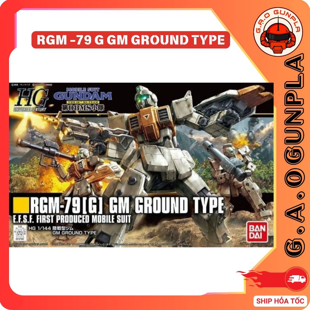 Mô Hình lắp ráp Gundam Bandai  HG 1/144 GM GROUND TYPE