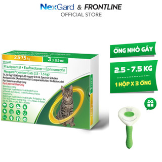 NexGard COMBO - Ống nhỏ gáy phòng & trị nội, ngoại kí sinh dành cho mèo size L - 3 ống/ hộp