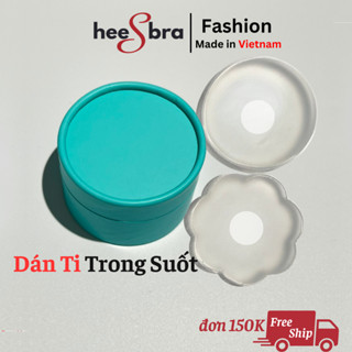 Miếng dán ngực silicon trong suốt tệp với màu da dán ti chống lộ Hộp 5 cặp sử dụng nhiều lần HeeS999