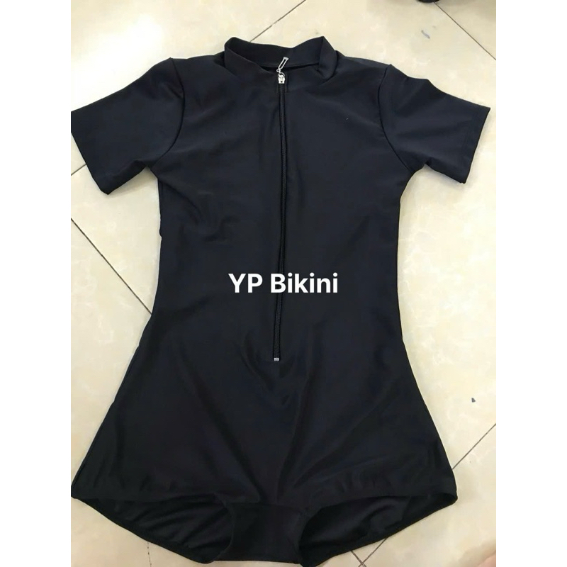Bikini - Đồ bơi liền thân 1 mảnh dây kéo khóa dạng đùi kín đáo che mọi khuyết điểm | BigBuy360 - bigbuy360.vn