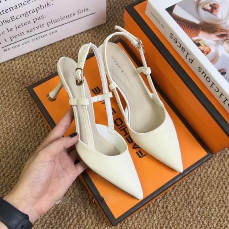 Giày cao gót 5p hở gót quai trống phong cách mới chất da hàng cao cấp full hộp ( LT90 ) | BigBuy360 - bigbuy360.vn