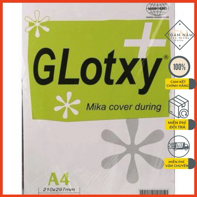 Bìa Mica A4 Loại Mỏng (100 Tờ) Tập 100 tờ Bìa mica A4 trong