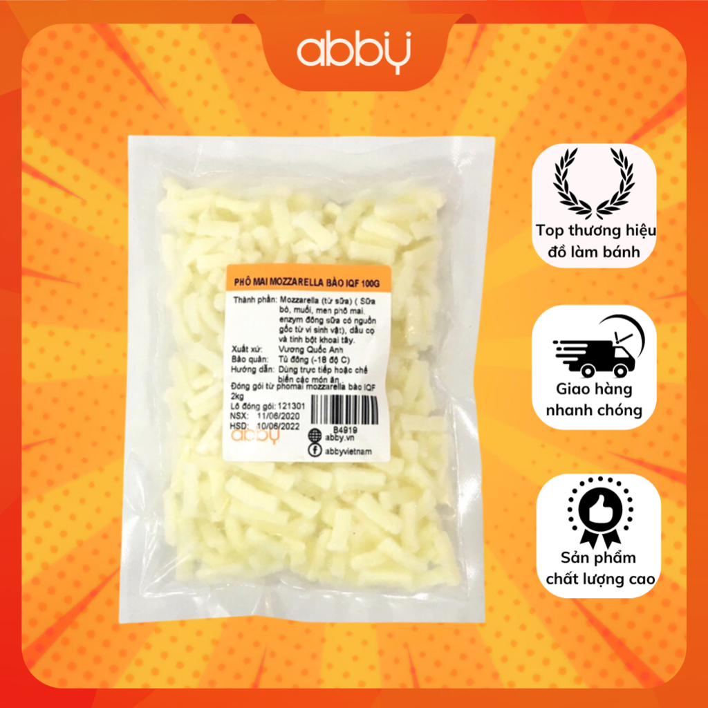 Phô Mai Mozzarella Bào IQF 100g