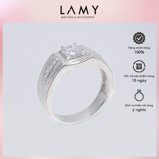 Nhẫn bạc nam LAMY Round Cut Stone Silver Ring 8368- Nhẫn bạc ta 