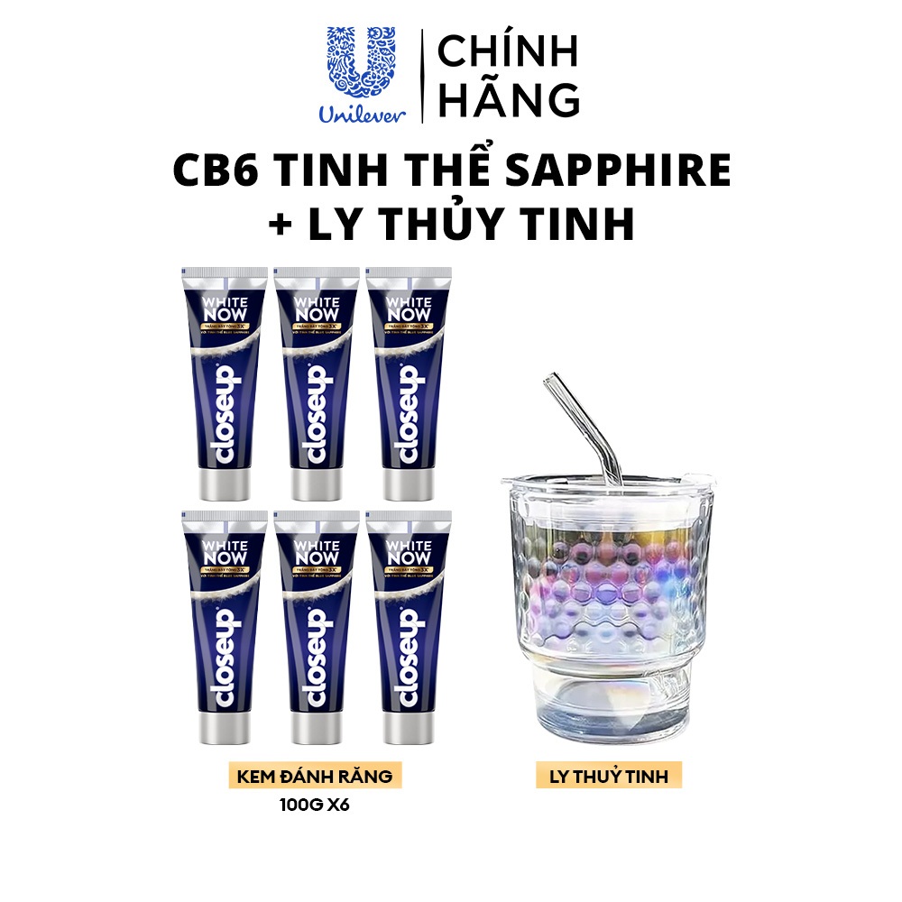 [LIVE] Combo 3/6 Kem đánh răng Closeup White Now - Trắng Bật Tông 3X từ Công nghệ Ánh sáng Xanh 100g/tuýp