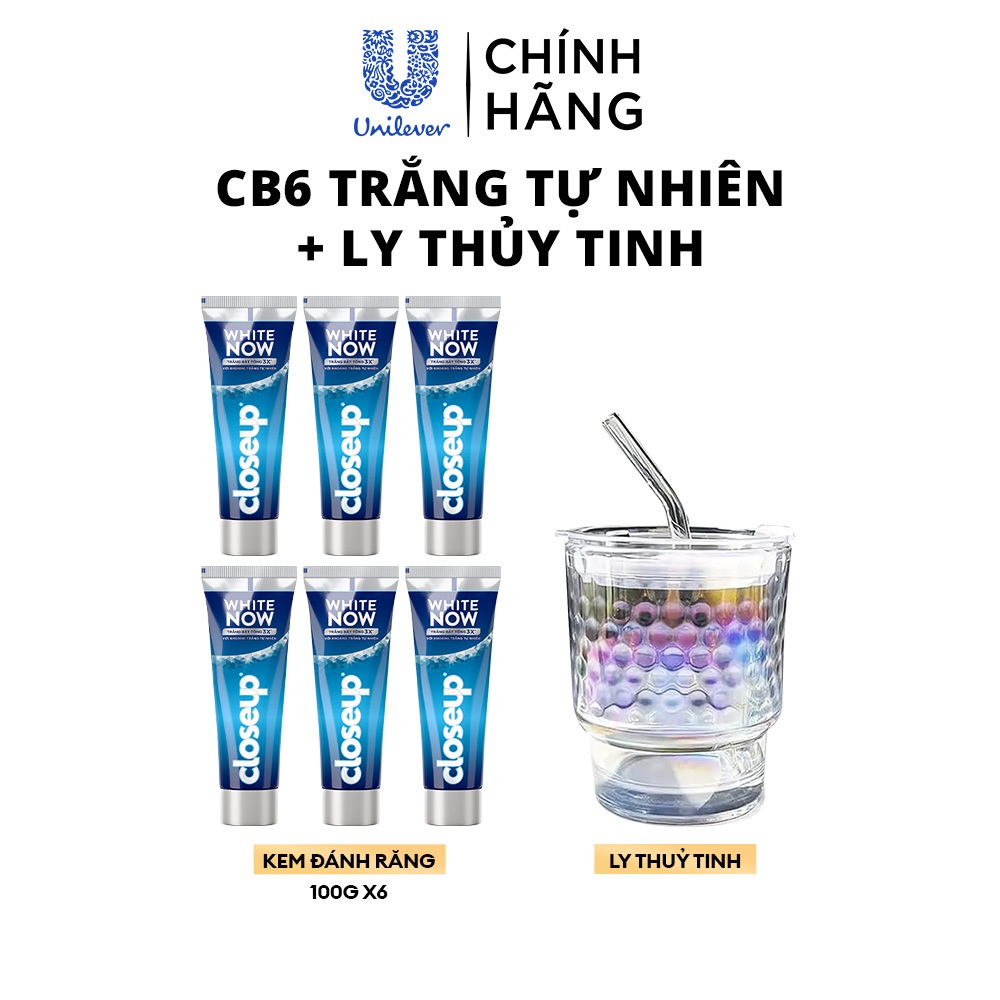 [LIVE] Combo 3/6 Kem đánh răng Closeup White Now - Trắng Bật Tông 3X từ Công nghệ Ánh sáng Xanh 100g/tuýp