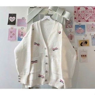  Áo khoác Cadigan nơ  chất nỉ cotton mềm ấm cúc cài sịn xò dáng Unisex 38-60kg 