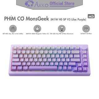 Phím cơ AKKO MonsGeek M1W HE-SP V3 Lilac Purple [ Hotswap / RGB / Multi Mode / Magnetic Switch / 82 Key ] - Chính Hãng